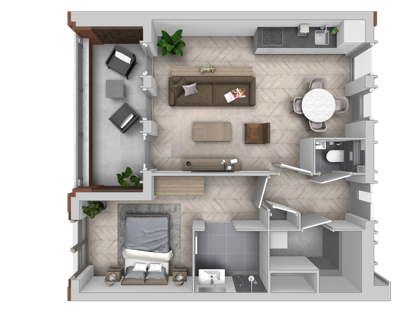 2 kamer appartement Blok A | Bouwnummer 138 foto