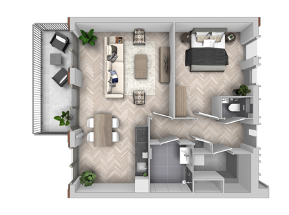 2 kamer appartement Blok A | Bouwnummer 118 foto